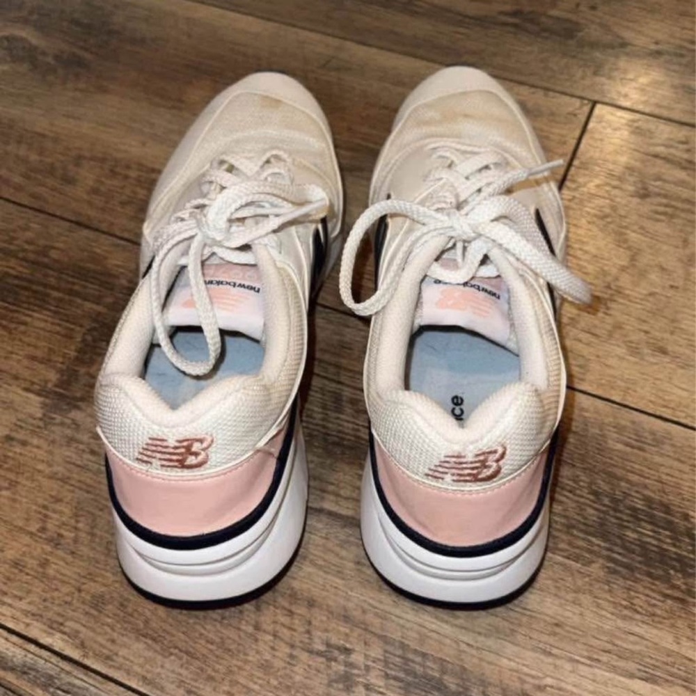 New Balance White and Pink Fashion Sneakers